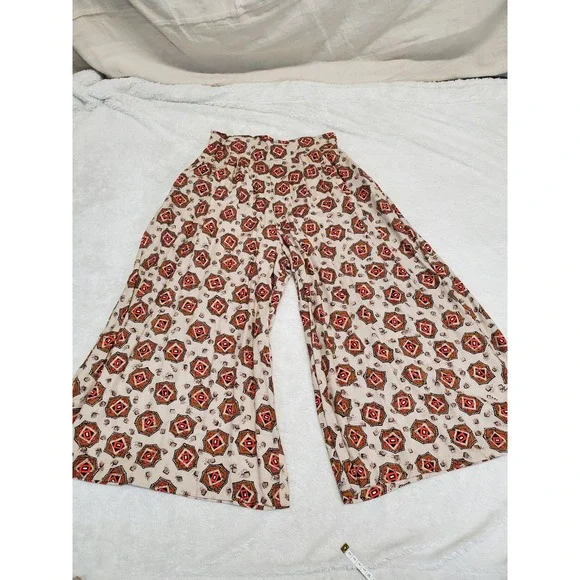 Vintage Cropped Wide Leg Pants 12 Vest Top Medium Set Outfit Bohemian Festival - Picture 6 of 16